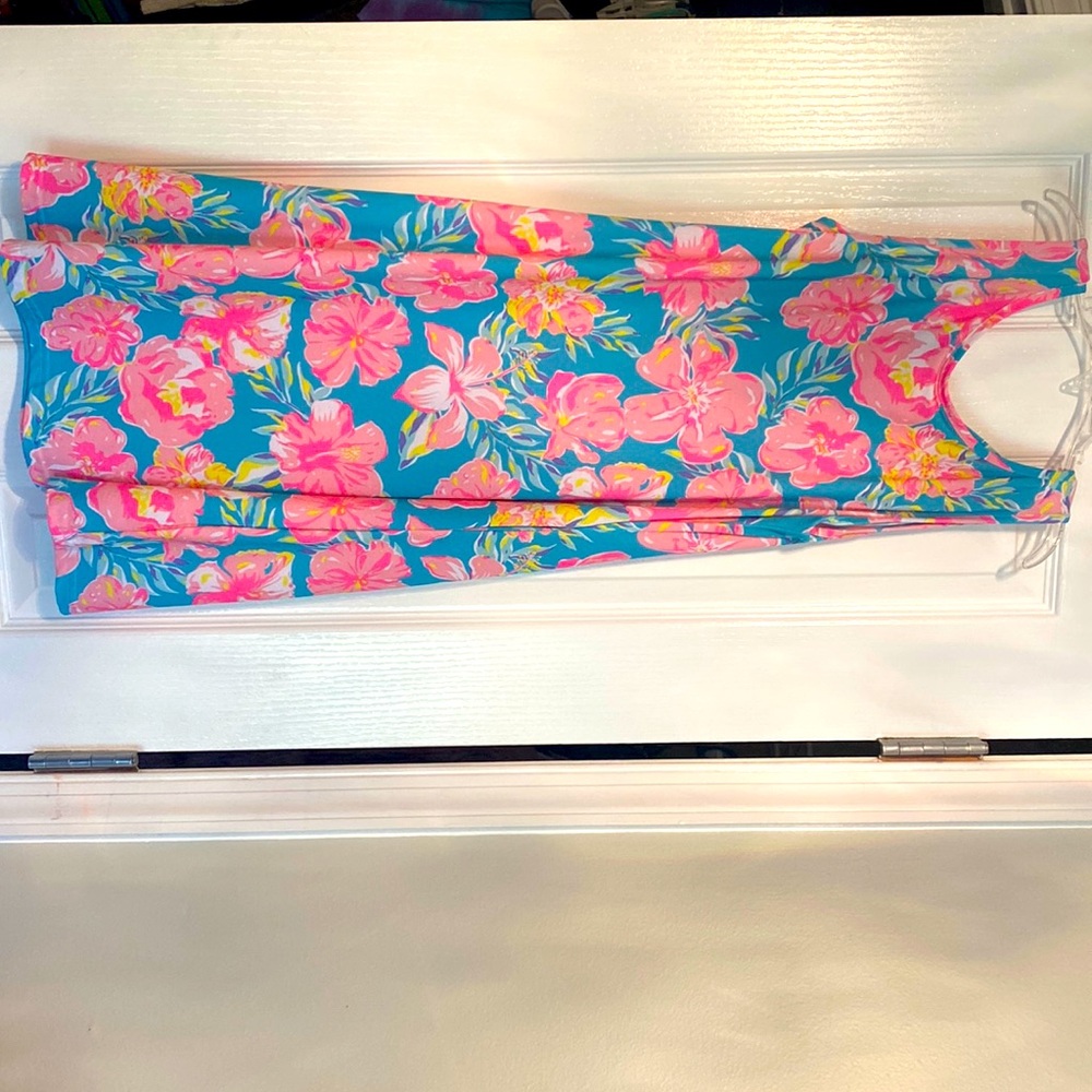Simply Southern youth large tropical flower dress.